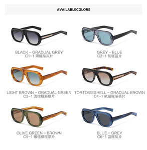 Finewell YSAT3016 2026 Lunettes de soleil polarisées de <span class=keywords><strong>luxe</strong></span> <span class=keywords><strong>vintage</strong></span> de marque, UV400, logo personnalisé, lunettes de soleil en acétate de haute qualité pour femmes et hommes - Product Image 3