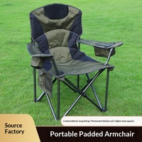 Nouvelle chaise pliante de camping d'extérieur en tissu Oxford épaissi, dossier de dessin de plage, forme lune, pour la pêche, mobilier d'extérieur pliable