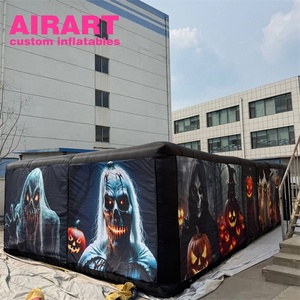 Laberinto Inflable Modular Negro de Montaje Rápido, Laberinto Inflable Comercial para Fiestas de <span class=keywords><strong>Terror</strong></span> de Halloween, Alquiler de Juegos - Product Image 6