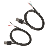 Cable Pigtail USB 2.0 Macho Personalizado de 24AWG - 3A 5V, PVC Ecológico, Conductor de Cobre Puro, para Cámara de Coche, Escáner de Computadora, Impresora IOS