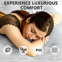LGM Matelas pneumatique épais gonflable avec tête de lit à pompe électrique et porte-gobelets Matelas pneumatique portable pour le camping et l'intérieur