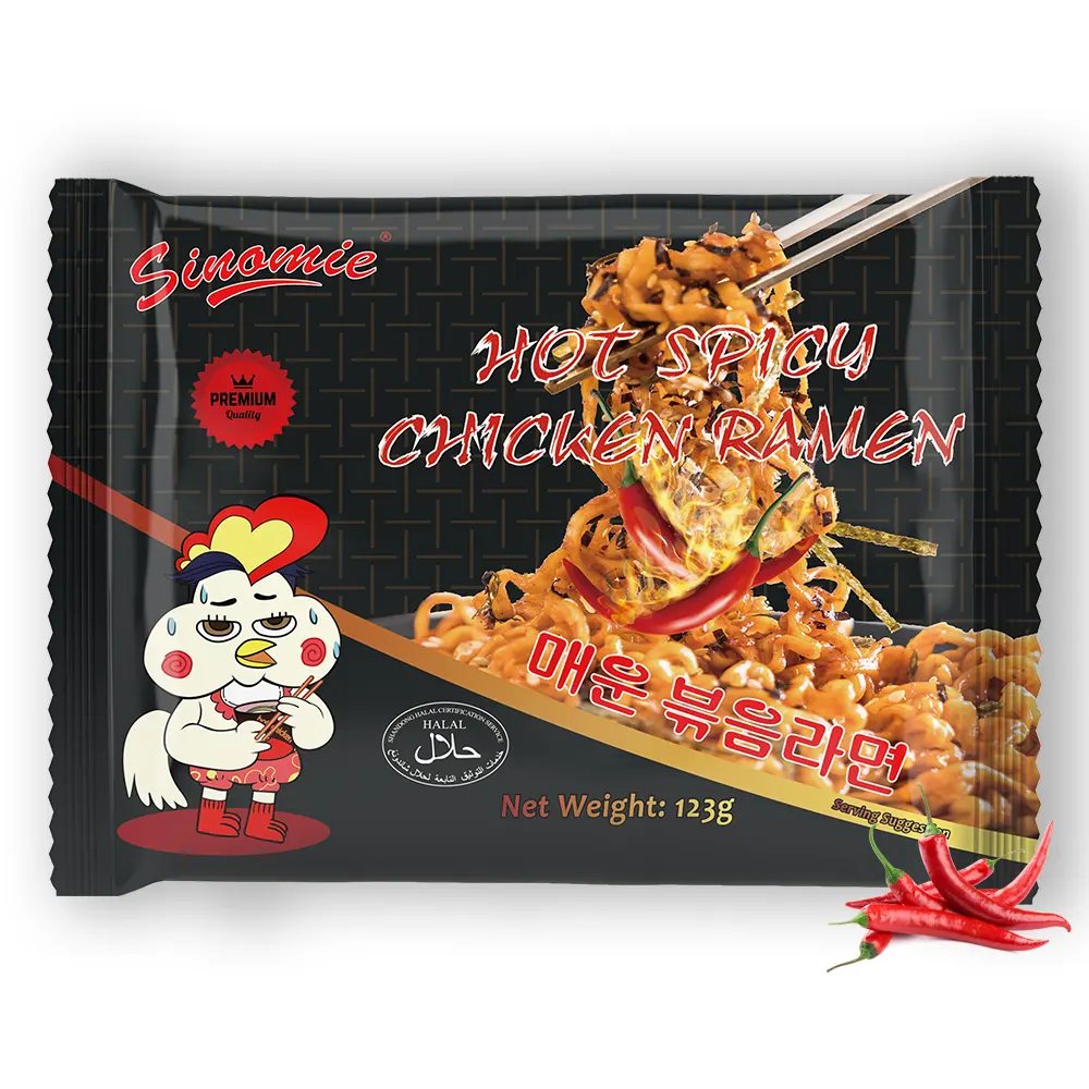 Chinês sabor quente temperado galinha macarrão instantâneo super popular coreano