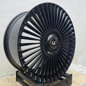 Jantes forgées en alliage d'aluminium à rayons multiples, finition noire polie, 22x9.5, 20x9, 21x9.5, 18, 19, 20, 21, 22, 24 pouces, pour BMW et Mercedes-Benz - Product Image 1