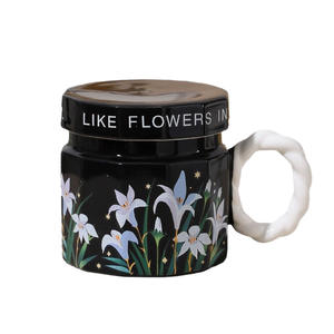 แก้วเซรามิกหรูหราพร้อมฝาปิด 301-400 มล. ของขวัญนำกลับมาใช้ใหม่ได้ สำหรับกาแฟสำนักงานหรืออาหารเช้า - Product Image 5