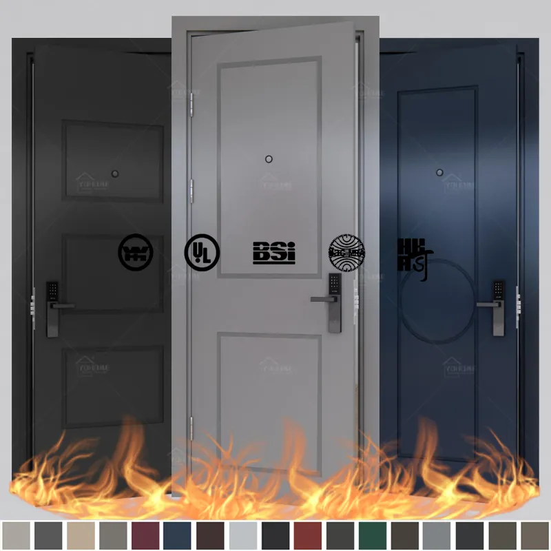 China top manufacturer custom high quality wood fire door for hotel room fireproof hotel room door fire rated hotel door