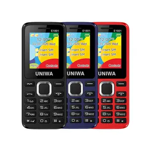 UNIWA E1801 1.77 인치 스크린 듀얼 SIM 카드 저렴한 가격 노인 전화 800mAh 큰 배터리 저렴한 기본 휴대 전화 MP 카메라