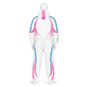 Conjunto de chándal cortavientos personalizado de dos piezas con chaqueta con cremallera y pantalón de nailon para hombre - Product Image 2