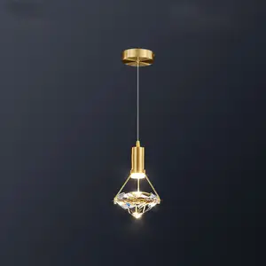 Elmas K9 kristal ışık altın bakır lamba Modern avize kolye aydınlatma