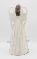 Statue d'ange en résine vieillie, et ange lumineux en acrylique LED avec oiseau rouge et design ajouré, décoration de fêtes, approvisionnement en gros B2B