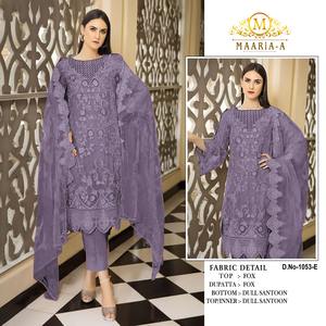 Georgette Faux คุณภาพสูงพร้อมลําดับการเย็บปักถักร้อยชุด Salwar ของปากีสถานสําหรับโอกาสพิเศษจากอินเดีย - Product Image 5