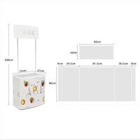 Comptoir de promotion portable pour salon professionnel avec étagère interne offrant un espace de rangement