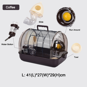 Commercio all'ingrosso di lusso di alta qualità portatile in plastica PP rete metallica in cristallo cavia furetto criceto gabbie con accessori - Product Image 4
