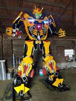 Sculpture de robot en métal faite à la main, statue géante grandeur nature de Bumblebee Transformer pour la décoration des parcs d'attractions et des centres commerciaux