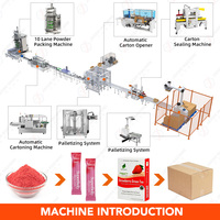 Ligne de machine d'emballage et de cartonnage automatique multi-voies (10 voies) pour boîtes de poudre de créatine et de protéines de lactosérum