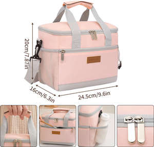 Sac à déjeuner isotherme en polyester imperméable de haute qualité avec fermeture éclair portable - Product Image 1