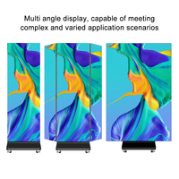 Écran d'affichage LED pliable à 3 volets avec affichage double face, sans soudure, P2.5, écran publicitaire sur pied pour magasin de détail