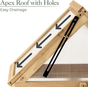 SHUNDA SDGH003 Eco-friendly Wooden Garden Cold Frame Lean-to Greenhouse <b>Sliding</b> <b>Door</b> <b>Locks</b> Polycarbonate Grow - Product Image 5