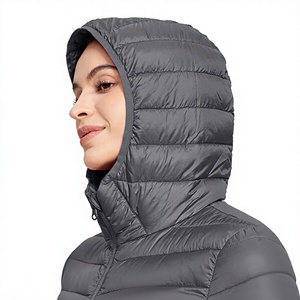 Veste matelassée d'hiver pour femme, manches longues, rembourrage en polyester, manteau chaud rembourré avec fermeture éclair, couleur unie - Product Image 4