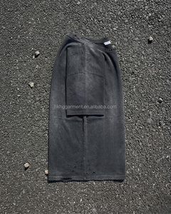 T-shirt ample en coton pour homme, effet vintage délavé, coupe décontractée, t-shirt en coton personnalisé vieilli - Product Image 3