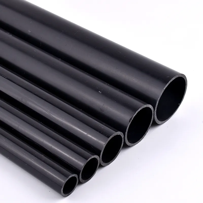 Custom sizes black color plastic tubing various material PP ABS PE TPE pvc tube pipe