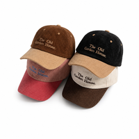 Casquette de baseball en velours côtelé personnalisée, vente en gros, broderie de logo et lettres, style vintage 'Dad Hat', rétro, casquette de camionneur à 6 panneaux, OEM, marque privée