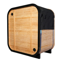 Sauna extérieur élégant en bois massif à infrarouge lointain, facile à utiliser, garantie 1 an, pour jardins de luxe, utilisation familiale et groupée