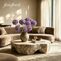 Fleur artificielle en soie d'hortensia réaliste à 2 têtes, réutilisable, en gros, fabriquée à la main, luxueuse, pour centre de table de mariage, maison, hôtel