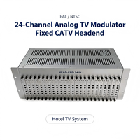 Modulador de TV Analógico de 24 Canales, Equipo de Cabecera con Entrada AV RF para Sistemas de Televisión por Cable (MATV, SMATV, CATV) para Hoteles