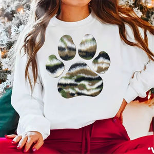 Nouveau design vente en gros de patte de chien DTF Fluffy Puff Flock Fourrure de transfert de chaleur grand Chenille découpé au laser fer sur patchs personnalisés pour les vêtements - Product Image 5