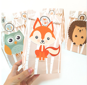 Sacs cadeaux en papier sur le thème <span class=keywords><strong>de</strong></span> la jungle pour fête d'<span class=keywords><strong>anniversaire</strong></span>, décoration <span class=keywords><strong>de</strong></span> fête, sacs à bonbons, boîte, <span class=keywords><strong>sac</strong></span> d'emballage pour baby shower - Product Image 4