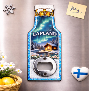 Vente chaude - Ouvre-bouteille aimanté en MDF de la ville de <span class=keywords><strong>Laponie</strong></span>, <span class=keywords><strong>Finlande</strong></span>, pour souvenir ou cadeau - Product Image 2