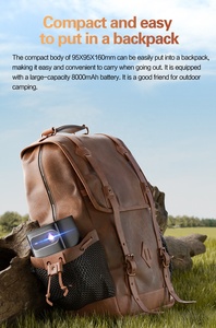 โปรเจคเตอร์วิดีโอพกพาอัจฉริยะ Google-TV Certified ความละเอียด 1080P 4K-Laser ชาร์จไฟได้ ฉายระยะใกล้ สำหรับดูหนังกลางแจ้ง รองรับ 3D TV Beamer - Product Image 4