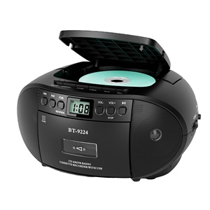 Factory Portable <b>CD</b> Cassette <b>Player</b> BT-9224 AM FM Radio USB Audio Boombox A-B Repeat for Home Entertainment English Learning - Product Image 1