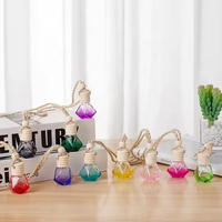 Diffuseur de parfum suspendu en verre coloré, flacon vide de luxe 8 ml pour huiles essentielles, désodorisant de voiture