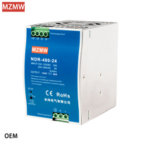 MZMW NDR-480-24 480W 24V 20A transformateur personnalisable industriel SMPS Cctv Led AC DC convertisseur DIN Rail alimentation à découpage