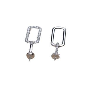 Boucles d'oreilles en argent S925 Wenchi Love en forme de cœur 4468, accessoires de bijoux en perles DIY pour femmes, support vide 8-13 Chine - Product Image 5
