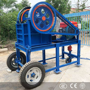 Petite machine de concassage de pierres portative, concasseur à mâchoires mobile miniature pour granit, basalte, marbre, moteur diesel - Product Image 1