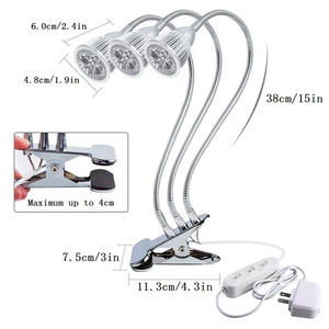 Lámpara de Cultivo LED Joystar con Clip de 3 Cabezas <span class=keywords><strong>para</strong></span> Plantas de Interior, Foco LED con Interruptores Independientes <span class=keywords><strong>para</strong></span> <span class=keywords><strong>Suculentas</strong></span> y Hierbas, Venta al por Mayor - Product Image 6