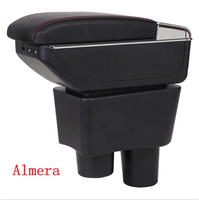 Jettamk5 Golf 6 2005-2011 DA-6134 Accoudoir central rotatif en cuir pour console avant avec boîte de rangement et porte-gobelet