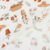 OEM tissu de mousseline imprimé sur mesure mousseline impression personnalisée emmaillotage de mousseline pour bébé