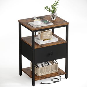 2026 mộc mạc 3-tầng lưu trữ đầu giường với có thể điều chỉnh ngăn kéo phòng ngủ cuối bảng với Trạm Sạc cho phòng khách - Product Image 3