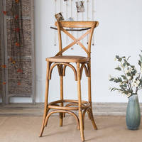 Chaise de salle à manger MULIGNA élégante en bois massif, empilable, pour usage commercial extérieur, hôtels, restaurants, banquets de mariage, chaise de bar