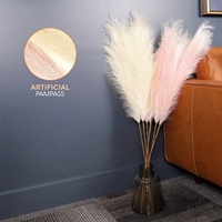 Herbe de la Pampa Artificielle Très Demandée, 9 Branches, Grande Fleur de Roseau Moelleuse pour Mariage, Noël, Décoration de Fenêtre, Style Bohème, Ferme, Fête, Événement