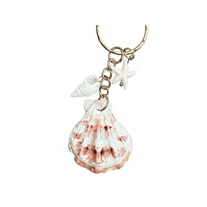Seashell Souvenir Keychain Natural <b>Shell</b> Material Tropical Beach Gift Coastal <b>Ornament</b> Wholesale Manufacturer - Product Image 1