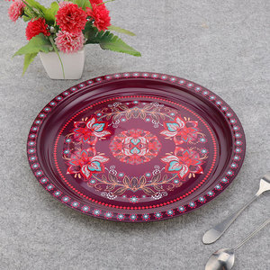 Elegant Style Dinner Plate Round <strong>Tray</strong> Dish Round <strong>Candy</strong> Plate Tin Serving Plate - Product Image 2
