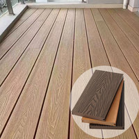 Plancher de terrasse extérieur en composite solide imperméable WPC, fourni par l'usine