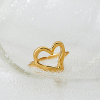 Bague ajustable en acier inoxydable Gaovo en forme de cœur ouvert pour femme, bijou minimaliste romantique, accessoire de mode, idée cadeau