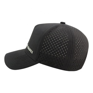 Casquette imperméable unisexe avec logo brodé personnalisé et découpe au laser Casquette de golf noire Casquette de baseball - Product Image 4