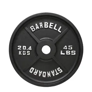 Özel ağırlık plakaları vücut geliştirme disk OB 50mm halter plakası spor standart 2.5 45 Lb dökme demir ağırlık plakaları