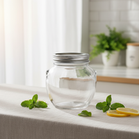 Bocaux en verre carrés en gros de 280 ml, 350 ml, 500 ml, 630 ml avec couvercle métallique doré ou rouge, logo personnalisé pour le stockage de nid d'oiseau, miel, crème, bonbons, gelée